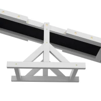 PawHut Wooden Pet Seesaw for Big Dogs, Dog Agility Equipment with Anti-Slip Surface - White(m-8)