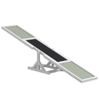 PawHut Wooden Pet Seesaw for Big Dogs, Dog Agility Equipment with Anti-Slip Surface - White(m-1)
