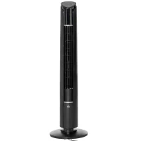 HOMCOM Ventoinha de Coluna Altura 107cm 45W com Controle Remoto 3 Velocidades 4 Modos de Funcionamento Oscilação de 70° Inclinação Tela LED Tátil e temporizador de 12H Silencioso Escritório Casa Preto(m-11)