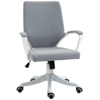 Vinsetto Cadeira de escritório giratória ergonômica com altura ajustável apoio de braço acolchoado e apoio lombar máx. 120 kg 62x69x92-102 cm Cinza(m-13)
