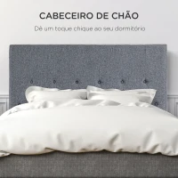 HOMCOM Cabeceira de Cama 160cm Cabeceira de Cama Estofada em Linho e Acolchoada 2 Formas de Uso 160x7x120cm Cinza(m-5)