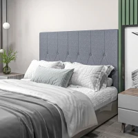 HOMCOM Cabeceira de Cama 160cm Cabeceira de Cama Estofada em Linho e Acolchoada 2 Formas de Uso 160x7x120cm Cinza(m-4)