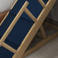 PawHut Rampa dla psów, regulowana wysokość, składana, poręcze, dla psów do 40kg, ramka z drewna, 85 x 40 x 78,5 cm, Czarny(m-9)