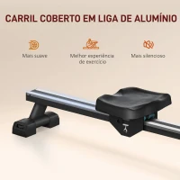 SPORTNOW Máquina de Remo com 6 Níveis de Resistência Máquina de Remo Dobrável com Ecrã LCD Máquina de Remar para Treino  Preto(m-8)