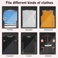 HOMCOM 60 x 80cm Shirt Display Frame, with Inner Hook and Hanger - Black(m-5)