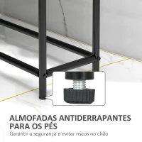 HOMCOM Toalheiro de Pé de 2 Níveis Toalheiro Casa de Banho com 2 Barras e Estrutura de Metal 66x20x110 cm Preto(m-5)