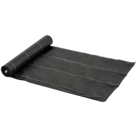 Outsunny Malha Geotêxtil 2x50 m Malha de jardim contra ervas daninhas 100 g / m² rolo de malha preto(m-11)