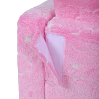 AIYAPLAY Poltrona para Crianças Dobrável e Reclinável Sofá para Crianças Estofado em Tecido Luminoso com Desenho de Nuvens Rosa(m-8)