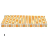 Outsunny Toldo Retrátil com Manivela Toldo de 300x200cm com Braço Articulado de Alumínio e 280 g/m² Laranja e Branco(m-10)