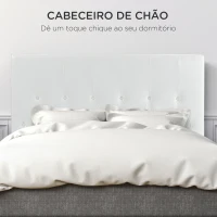 HOMCOM Cabeceira de Cama 160cm Cabeceira de Cama Estofada em Linho e Acolchoada 2 Formas de Uso 160x7x120cm Branco(m-4)