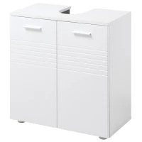 Kleankin Móvel para Lavatório Móvel de Casa de Banho com 2 Portas e Prateleira Interior Ajustável Estilo Moderno 60x30x62,5cm Branco(m-10)