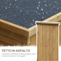Outsunny Casetta in Legno da Giardino con Tetto Impermeabile, Armadio da Esterno Porta Attrezzi da Giardino con 3 Mensole, 87x46.5x160cm(m-5)