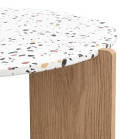 Set de Măsuțe de Cafea Moderne Suprapuse, Utilizabile ca Măsuță de Cafea sau Noptiere, Design Versatil, 70x70x35 cm+50x50x45,5 cm, Natural(m-9)