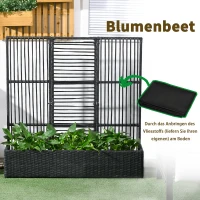 Outsunny Bloembak Bloembak Plantenbak, met Gaaswerk, weerbestendig, 103 cm x 103 cm x 29 cm, Bruin(m-7)