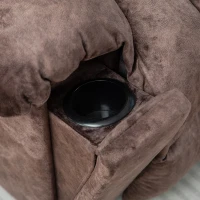 Poltrona Relax Massaggiante e Riscaldante Elettrica Reclinabile e Sollevabile per Anziani, con Telecomandi per Regolazione, in Velluto, Marrone(m-9)