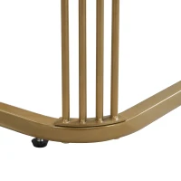 Set di Tavolini da Salotto Impilabili in Marmo Lucido con Accenti Dorati e Cassetti, 60x60x45 cm + 50x50x34 cm, Bianco(m-11)