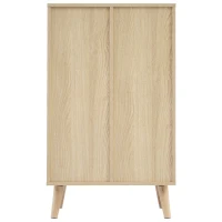 Sideboard mit 2 Rattantüren und 1 Schublade, Eckschrank mit großem Stauraum, 60 x 40 x 101 cm, Naturfarbe(m-7)
