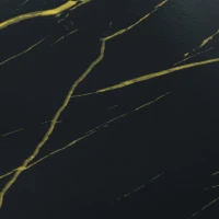 Tavolino da Salotto Moderno Rettangolare con Piano in PVC Effetto Marmo e 2 Cassetti in Legno, 100x50x40 cm, Nero(m-7)