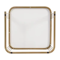 Set di Tavolini da Salotto Impilabili in Marmo Lucido con Accenti Dorati e Cassetti, 60x60x45 cm + 50x50x34 cm, Bianco(m-4)