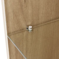 Bufet Modern cu LED pentru Living și Bucătărie, 3 Uși și 3 Sertare din PAL, Capacitate de Încărcare 50 kg, 140x35x80 cm, Stejar(m-9)