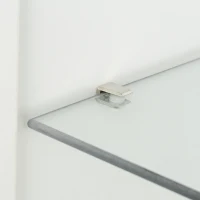 Vetrinetta Moderna con Illuminazione LED Multicolore a 16 Colori, Telecomando e Ripiani in Vetro, 50x40x180 cm, Bianco(m-8)