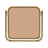 Set di Tavolini da Salotto Impilabili in Marmo Lucido e Vetro con Dettagli Dorati e Cassetti, 60x60x42,5 cm + 50x50x34 cm, Bianco(m-8)