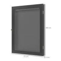 HOMCOM Frame box T-frame cadre pour maillot porte acrylique doublure interne feutre 60 x 6,5 x 80 cm noir(m-3)
