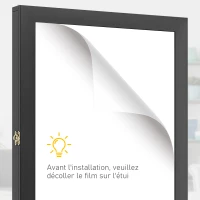 HOMCOM Frame box T-frame cadre pour maillot porte acrylique doublure interne feutre 60 x 6,5 x 80 cm noir(m-4)