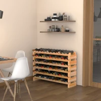 HOMCOM Six-Tier, 72 Bottle Wooden Wine Rack - Natural(m-11)