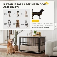 PawHut 100cm Furniture Style Dog Crate Dog Cage End Table Indoor with 3 Doors Soft Washable Cushion, for Large Sized Dogs(m-4)