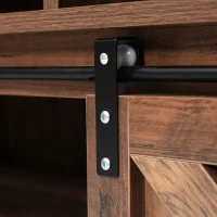 Mobile Porta TV in Legno da 150 cm con 2 Ante Scorrevoli, 9 Scomparti e Illuminazione LED, 150x40x60 cm, Marrone(m-7)