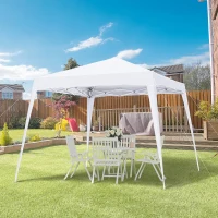 Outsunny 3 M x 3 M Base/ 2.5 M x 2.5 M Top Pop Up Gazebo with Carry Bag, Height Adjustable Slant Leg Party Tent Instant Event Shelter for Garden, Patio, White(m-12)