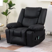 Poltrona Relax Massaggiante Reclinabile Elettrica, Funzione Riscaldante, 8 Punti di Massaggio, 2 Tasche Laterali, Telecomando, 85x75x103 cm, Nero(m-1)