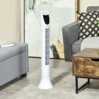 HOMCOM 36'' Freestanding Tower Fan, 3 Speed 3 Mode, 7.5h Timer, 70 Degree Oscillation, LED Panel, 5M Remote Controller, White(m-10)