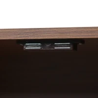 Credenza Moderna per Soggiorno e Cucina, con 2 Ante in Rattan e 2 Cassetti, Maniglie in Metallo, 130x40x75 cm, Colore Noce(m-9)