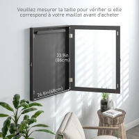 HOMCOM Frame box T-frame cadre pour maillot porte acrylique doublure interne feutre 60 x 6,5 x 80 cm noir(m-7)