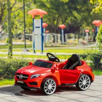 HOMCOM Kids Electric Car Kids Ride-On Car 6V Licensed Mercedes Benz-Red(m-13)