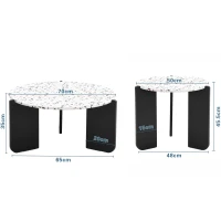 Set di Tavolini da Salotto Moderni Incastonati, Utilizzabili come Tavolino da Caffè o Comodini, Design Versatile, 70x70x35 cm + 50x50x45,5 cm, Nero(m-3)