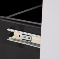 Tavolino Soggiorno Moderno Estensibile in MDF, con Finitura Lucida, 2 Cassetti e Meccanismo Push-to-Open, 102x60x40 cm, Bianco(m-7)