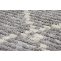 HOMCOM Hochflorteppich mit Fransen Hell-Grau 170 x 120 x 2,1 cm(m-3)
