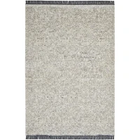 HOMCOM Hochflorteppich mit Fransen Beige-Grau 170 x 120 x 2,1 cm(m-1)