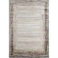 HOMCOM Kurzflor Webteppich Creme-Braun 170 x 120 x 0,9 cm(m-1)