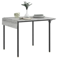 HOMCOM Four-Person Drop Leaf Dining Table - Grey(m-1)