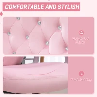 Vinsetto Velvet-Feel Work Chair, with Diamante Back - Pink(m-4)
