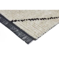 HOMCOM Hochflorteppich mit Fransen Beige 150 x 80 x 2,1 cm(m-5)