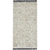 HOMCOM Hochflorteppich mit Fransen Beige-Grau 150 x 80 x 2,1 cm(m-1)