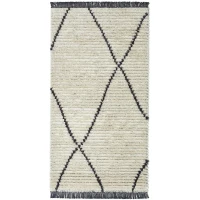 HOMCOM Hochflorteppich mit Fransen Beige 150 x 80 x 2,1 cm(m-1)