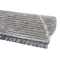 HOMCOM Hochflorteppich mit Fransen Hell-Grau 170 x 120 x 2,1 cm(m-7)