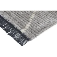 HOMCOM Hochflorteppich mit Fransen Hell-Grau 170 x 120 x 2,1 cm(m-5)