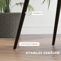 HOMCOM Eetkamerstoelen set van 2 stoelen, Scandinavisch design, fluwelen look, 54 cm x 56 cm x 86 cm, beige + zwart(m-6)